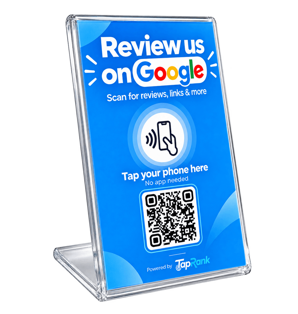 Google Review TapRank NFC and QR acrylic stand