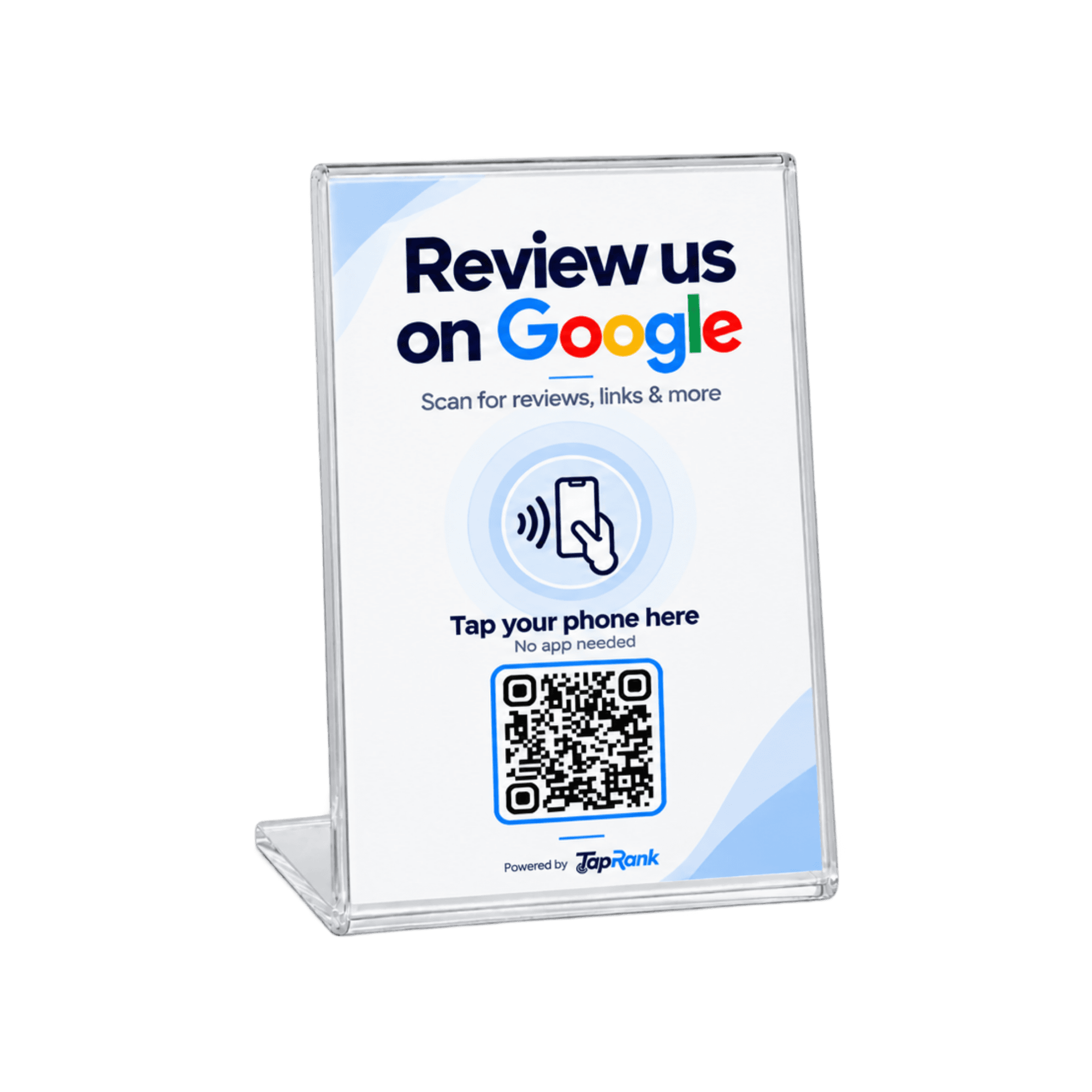 Google Review White background TapRank stand