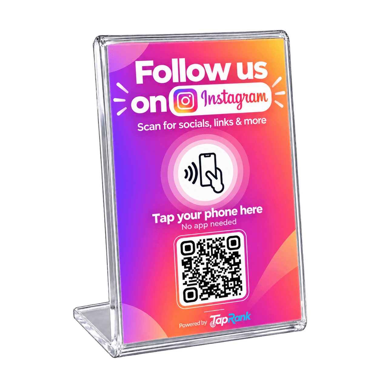 Instagram TapRank NFC and QR acrylic stand